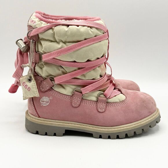 Timberland Sherpa Lined Pink Winter Boots - Toddler US Size 11.5 / EU 29 // 7281 - Picture 4 of 13